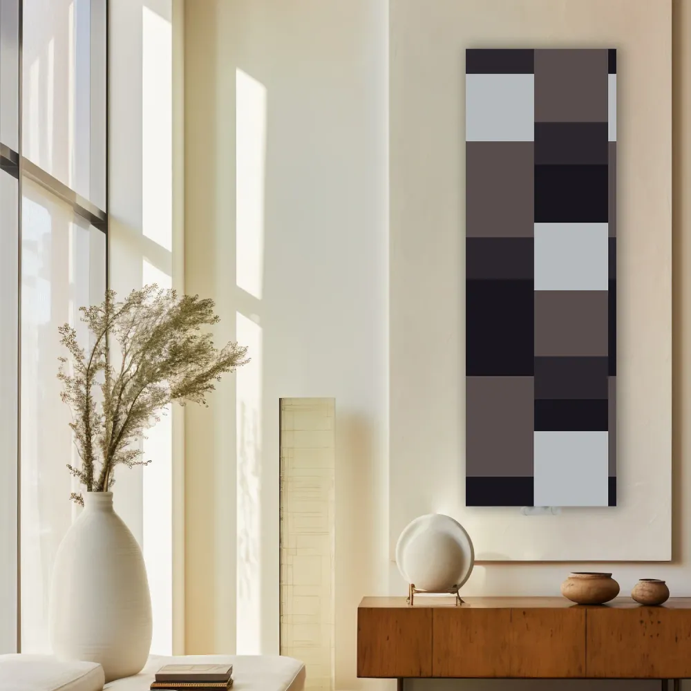 Hydraulic towel warmer 200x36 cm center distance 50 mm Model 'Almost Black' Termocrea