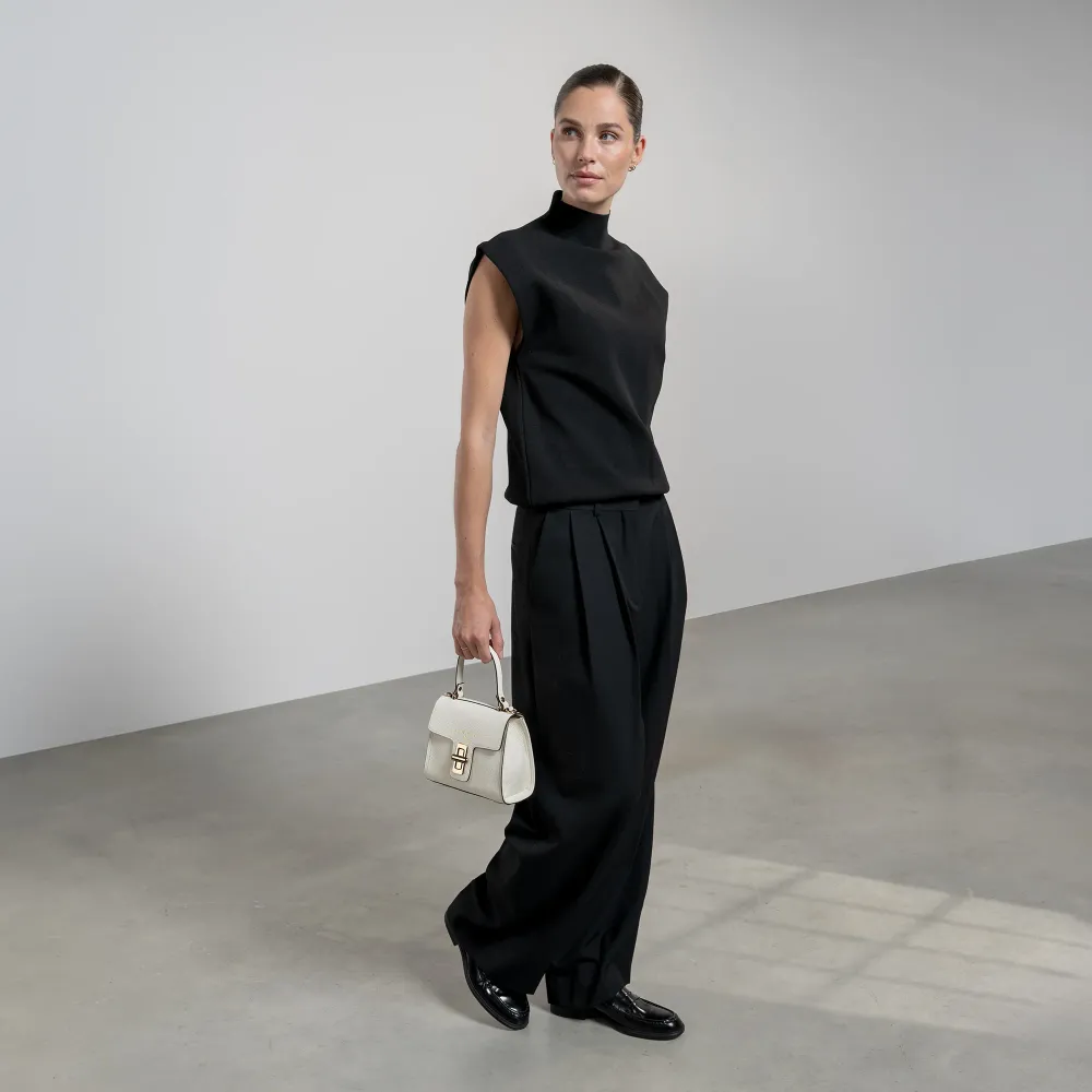 Femme Forte Simone Pocket witte leren handtas van kalfsleer