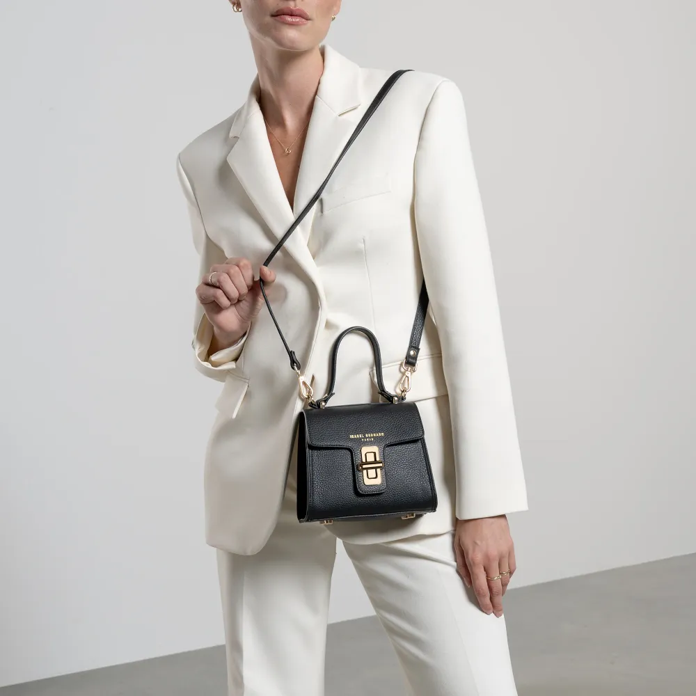 Femme Forte Simone Pocket zwarte leren handtas van kalfsleer