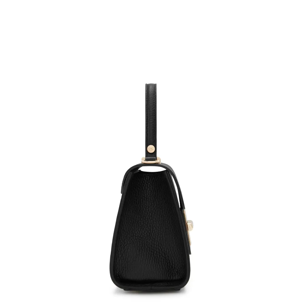 Femme Forte Simone Pocket zwarte leren handtas van kalfsleer