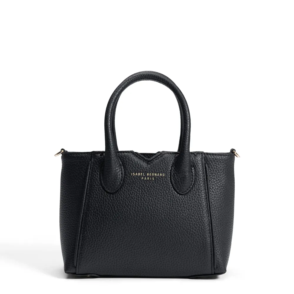 Honoré Cloe Compact zwarte leren handtas van kalfsleer