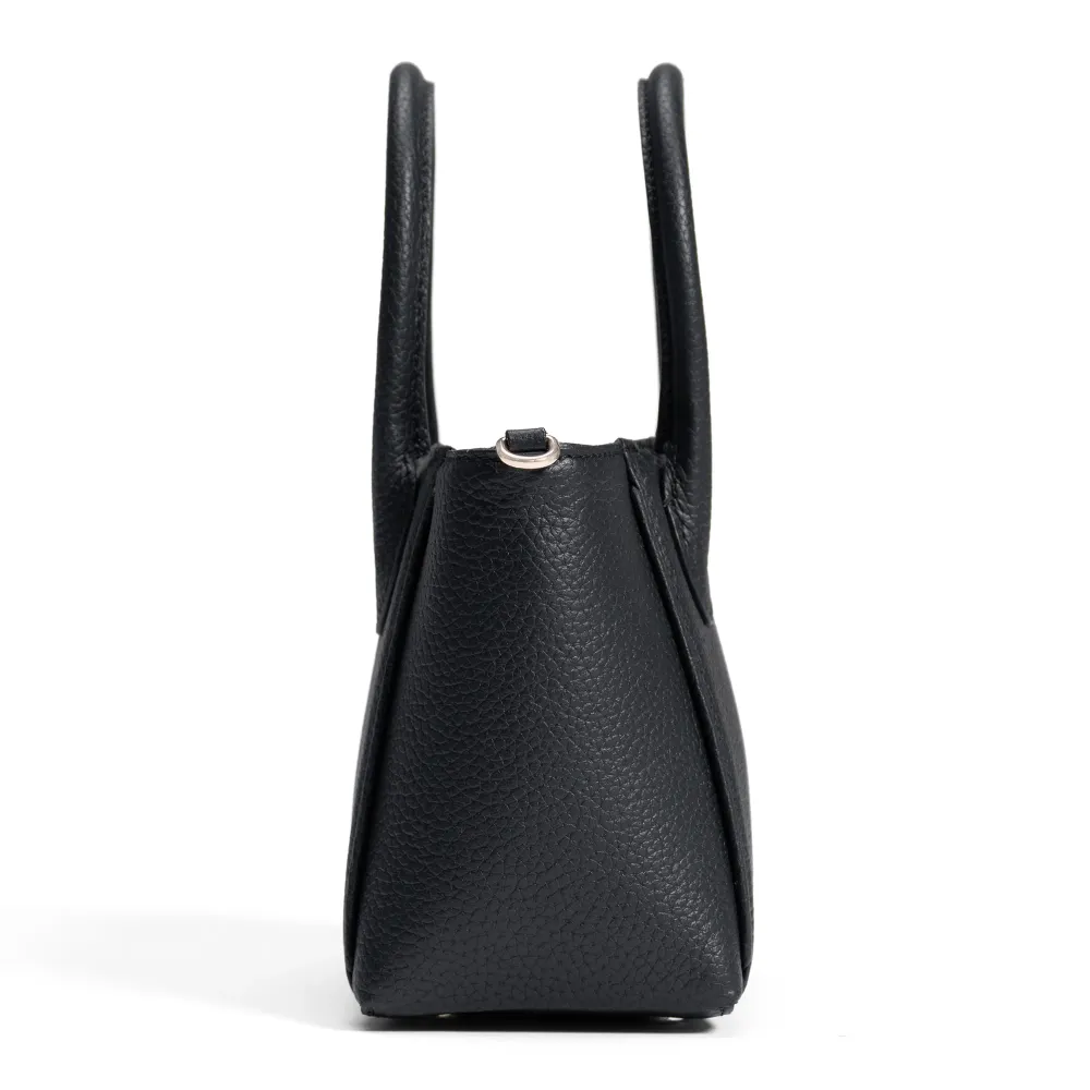 Honoré Cloe Compact zwarte leren handtas van kalfsleer