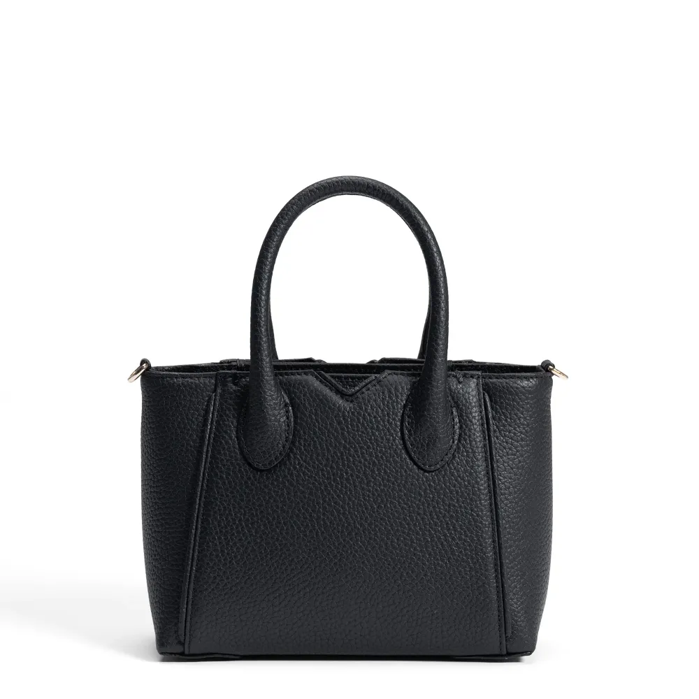 Honoré Cloe Compact zwarte leren handtas van kalfsleer