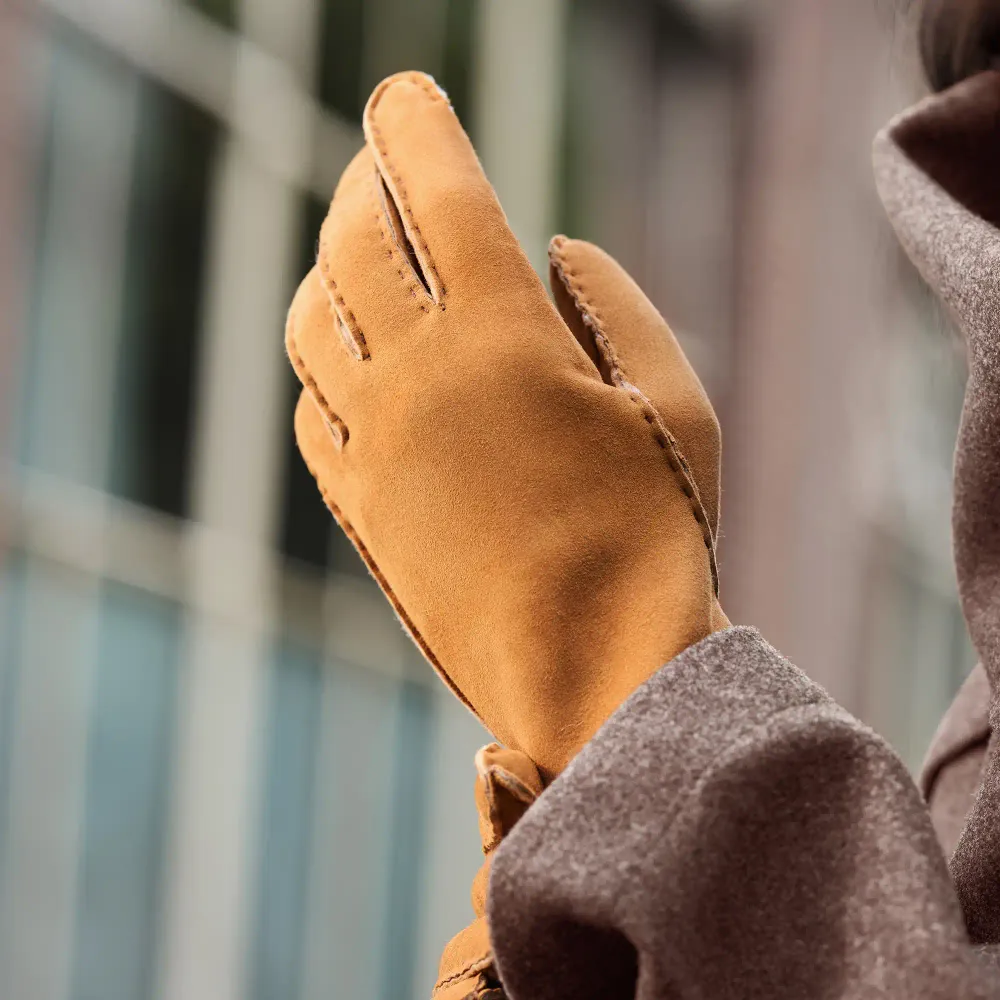 Honoré Zenia cognac leren handschoenen van geitenleer