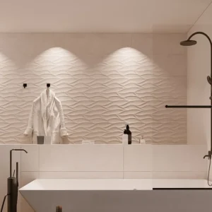Badscherm met matzwarte metalen handdoekenrek industriële stijl - 70 x 140 cm - Koop nu