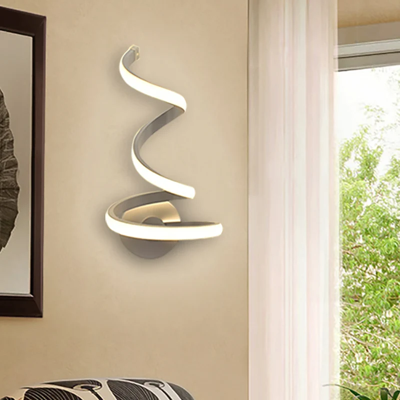 3/4/7 Spiraal Acryl LED Wandkandelaar Moderne Enkele Lichte Witte Wandlamp Warm/Wit/Natuurlijk Zwak