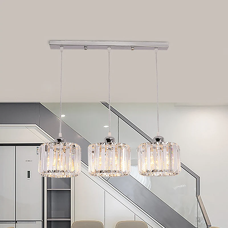 3/8/10-kops cluster hanglamp modernistische lobby hanglamp met bekerkristallen kap met SOS-functie