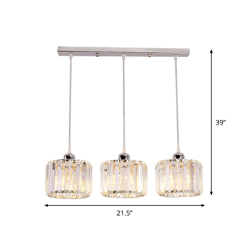 3/8/10-kops cluster hanglamp modernistische lobby hanglamp met bekerkristallen kap met SOS-functie