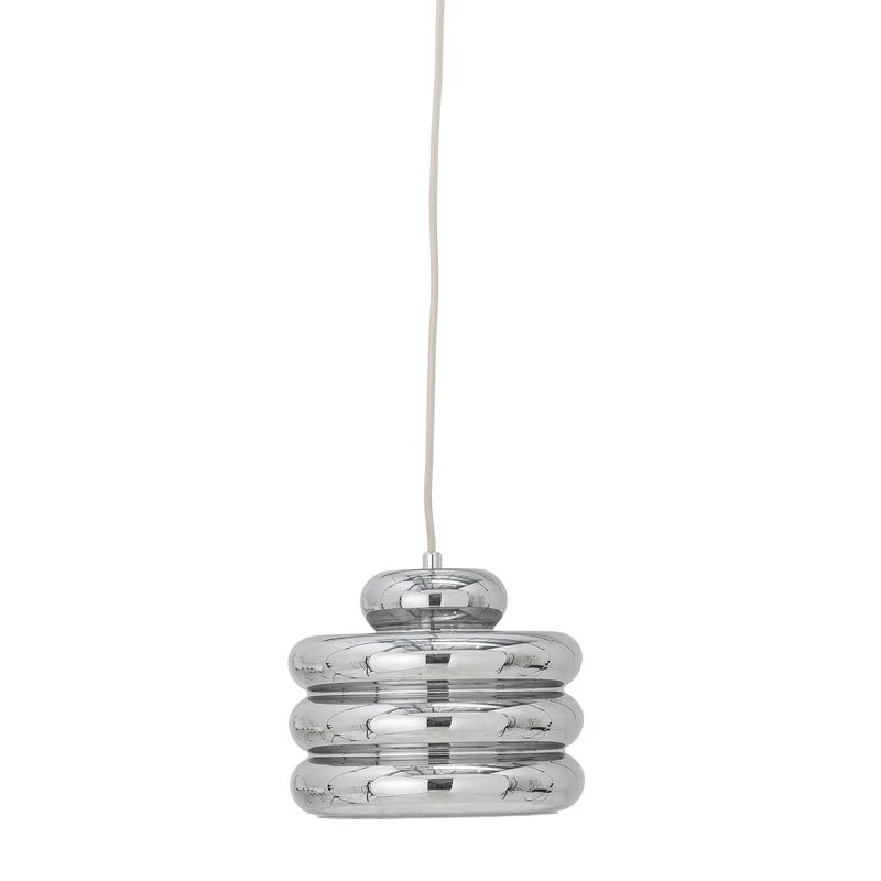 Bloomingville Spike hanglamp, zilver, glas met SOS-functie