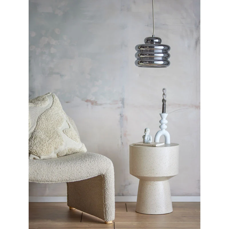 Bloomingville Spike hanglamp, zilver, glas met SOS-functie