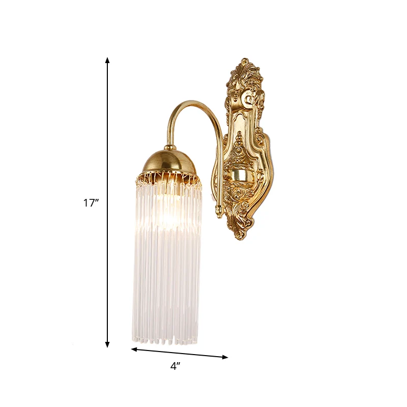 Buisvormige gangwandverlichting Fel kristal 1/2-lamp moderne stijl blakerlamp met metalen zwanenhalsarm goud