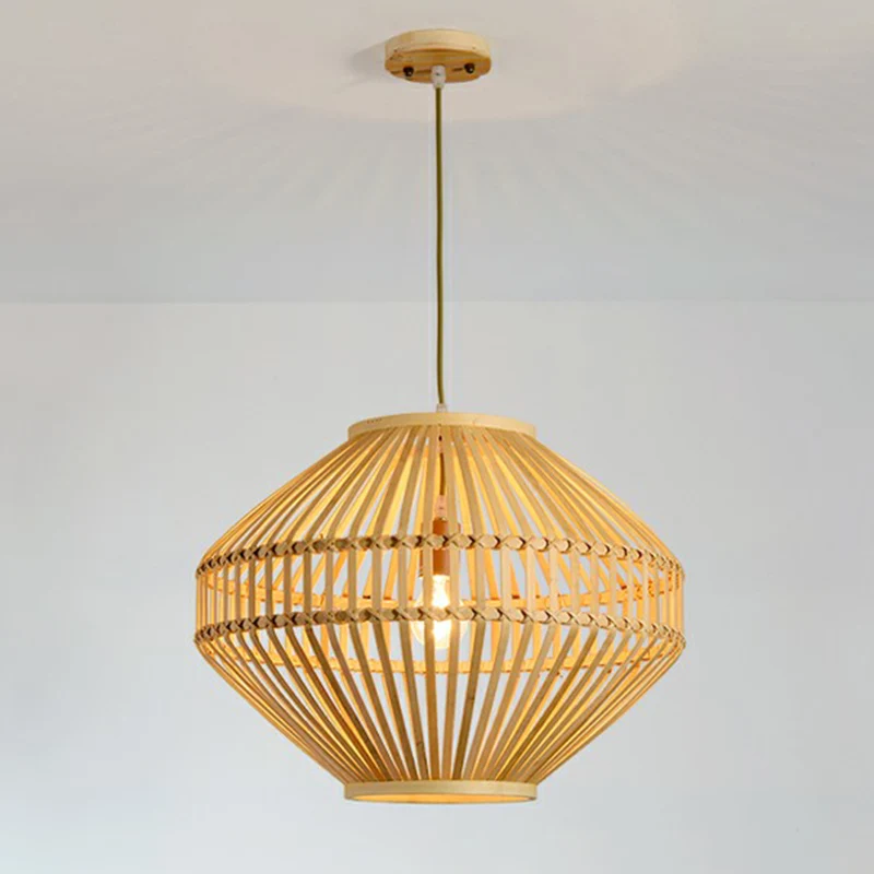 Cage Restaurant Hanglamp Bamboe 1 Lamp Moderne Stijl Hanglamp Lichtbruin