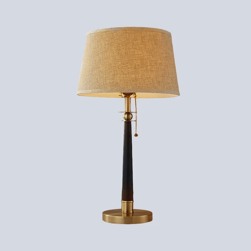 Conische taaklamp moderne stof 1-kops vlassen leeslamp met trekketting, 12"/16" groot