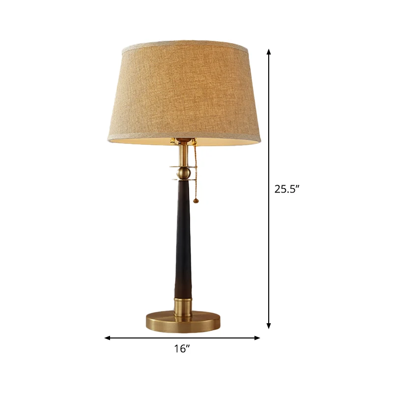 Conische taaklamp moderne stof 1-kops vlassen leeslamp met trekketting, 12"/16" groot