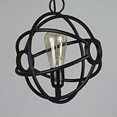 1 Head Orbit hanglamp antieke stijl zwart/donker roest ijzer hanglamp voor eettafel inclusief batterijen