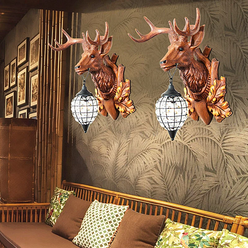Individueel Light Sconce Light met Waterdrop Shade Hars Antieke Woonkamer Muurverlichting Idee Bruin, 10"/17"/21" Breedte