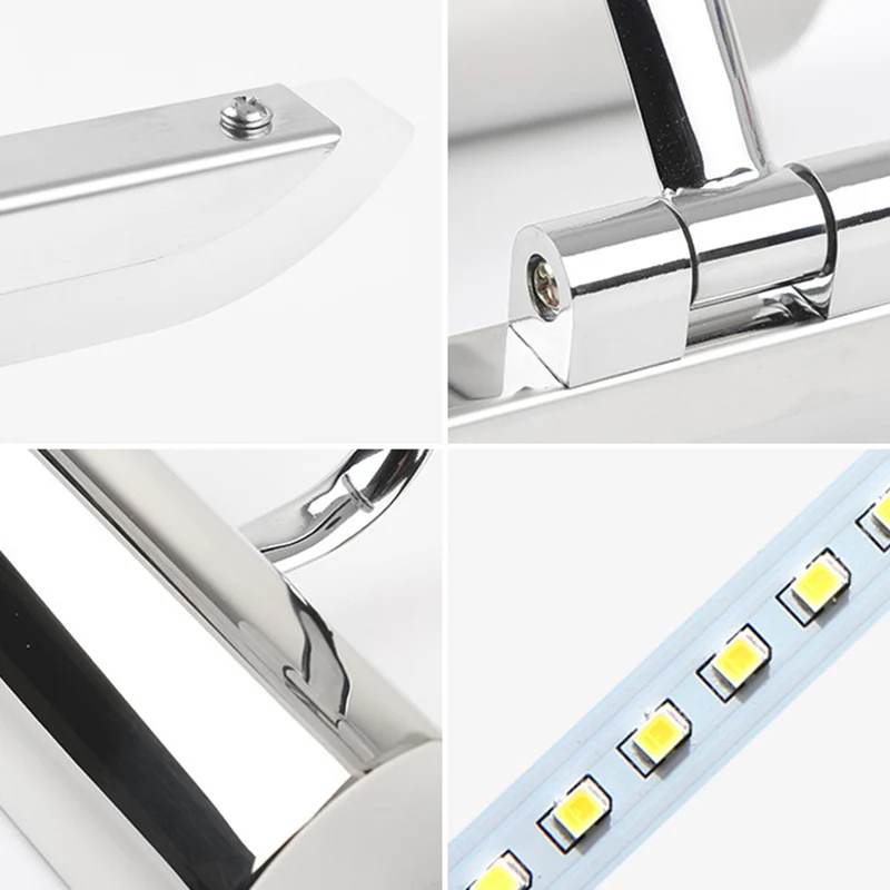 IP67 Gecertificeerde Eigentijdse lineaire fotolamp roestvrijstalen badkamer LED-wandijdelheidslamp chroom