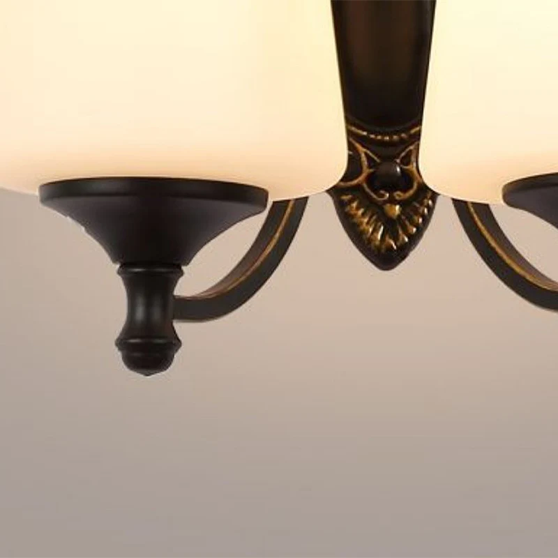 Klassiek conische schanslamp, 1/2-lichts wit glazen wandlamp met metalen gebogen arm zwart