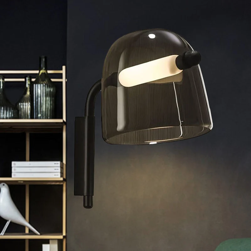 Koepel Woonkamer Schans Verlichting Wit/Zwart Glas 1 Zwak Modernistische Led Wandlamp