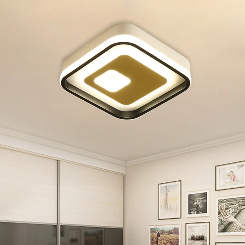 LED-inbouwverlichting de gang, modernistische zwart-witte plafondlamp met ronde/vierkante acrylkap