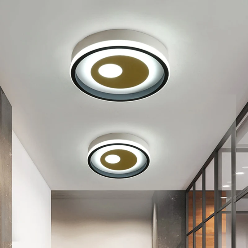 LED-inbouwverlichting de gang, modernistische zwart-witte plafondlamp met ronde/vierkante acrylkap