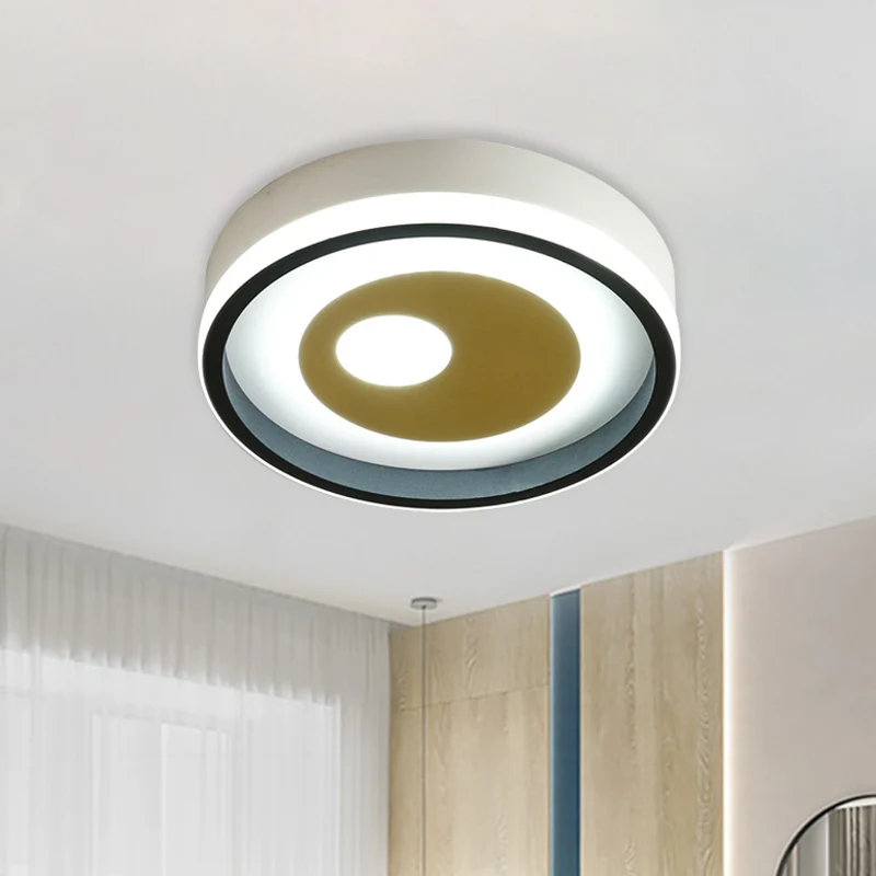 LED-inbouwverlichting de gang, modernistische zwart-witte plafondlamp met ronde/vierkante acrylkap