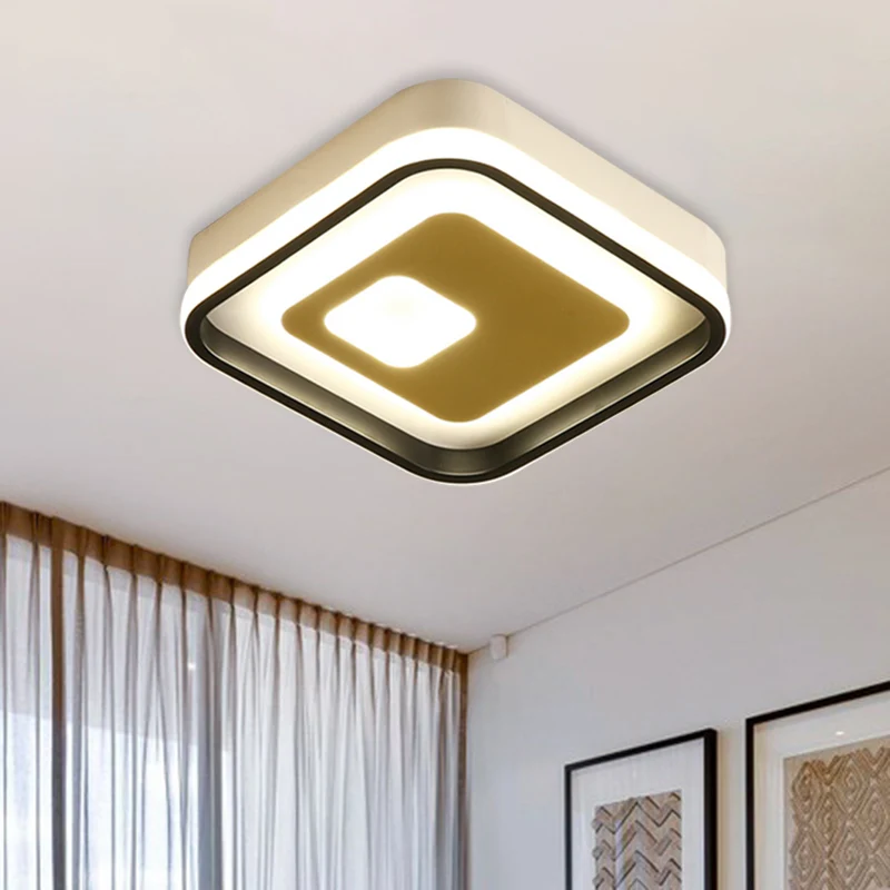 LED-inbouwverlichting de gang, modernistische zwart-witte plafondlamp met ronde/vierkante acrylkap