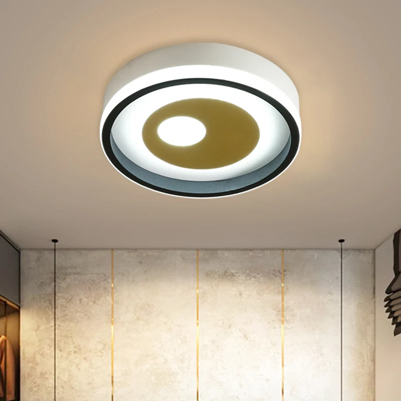 LED-inbouwverlichting de gang, modernistische zwart-witte plafondlamp met ronde/vierkante acrylkap