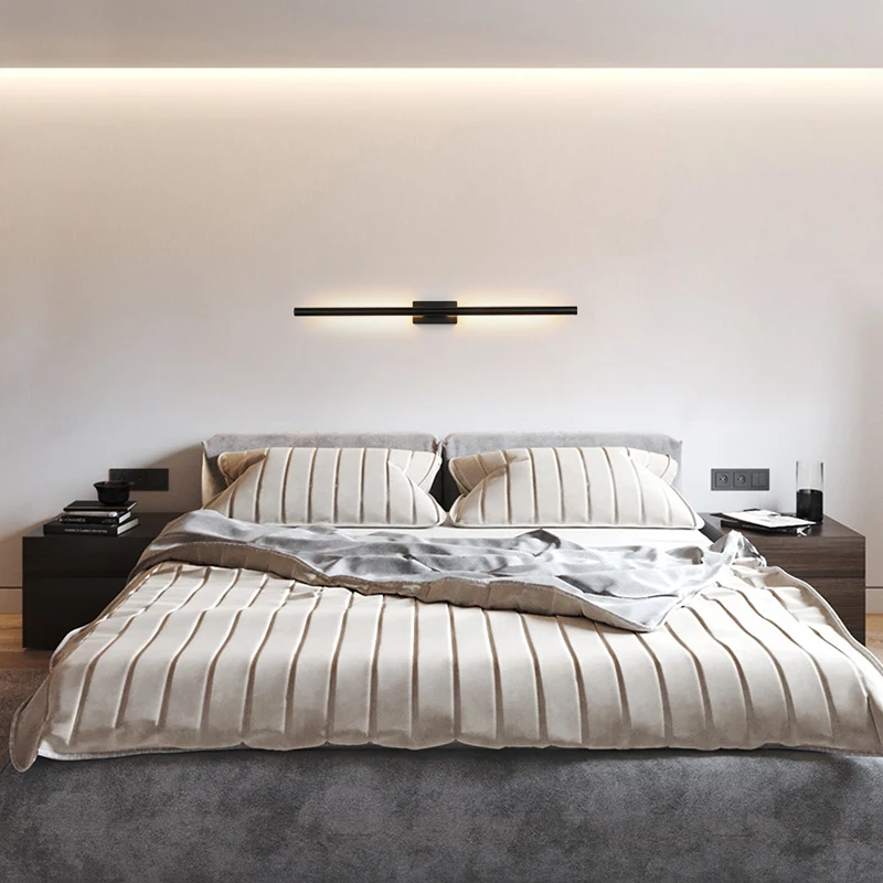 Lineair gevormde LED-wandmontagelamp Moderne acryl woonkamer wandlamp inclusief batterijen