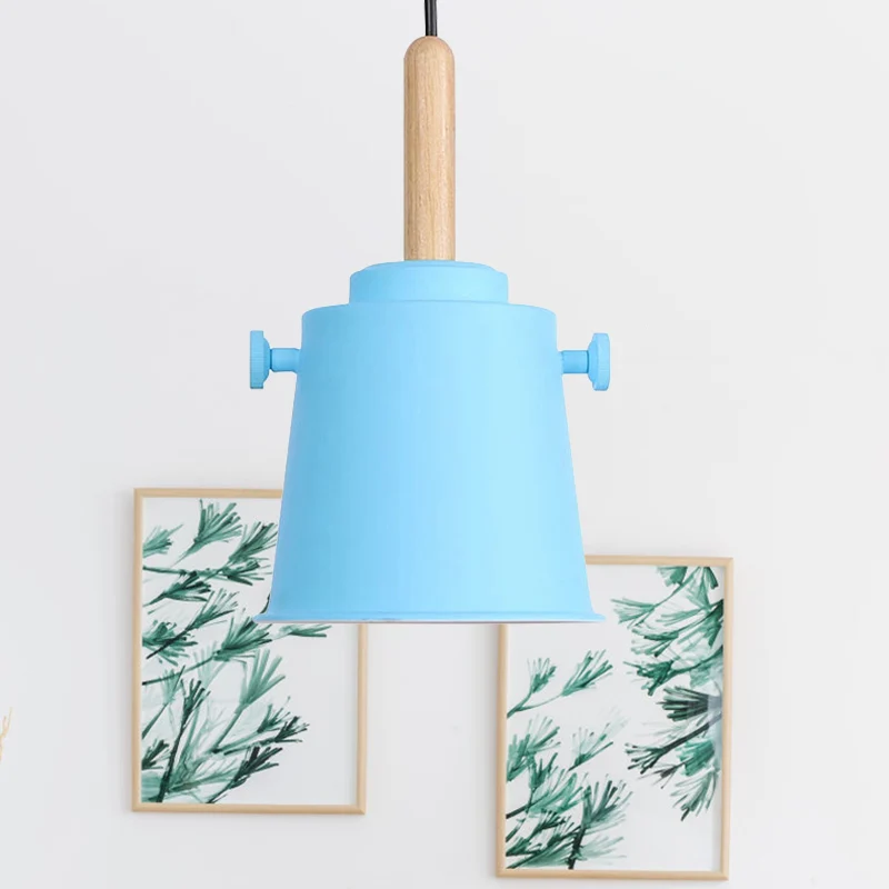 Moderne hanglamp met verstelbaar snoer Enkele lichte metalen hanglamp hout inclusief batterijen
