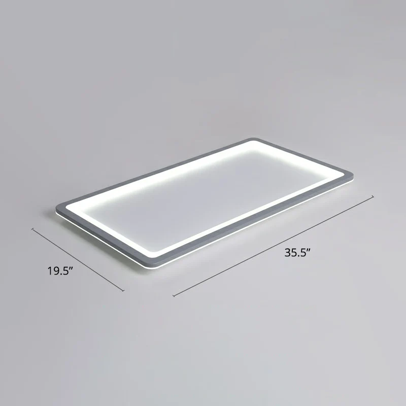 Oplaadbare LED Noordse LED-plafondlamp, donkergrijs, ultradun paneel, inbouw met acrylkap