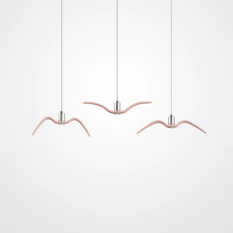 Oplaadbare LED Zeemeeuwvormige hanglampset Moderne stijl metalen LED-hanglamp voor eetkamer