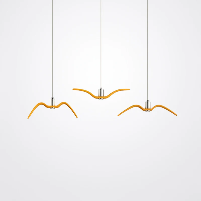 Oplaadbare LED Zeemeeuwvormige hanglampset Moderne stijl metalen LED-hanglamp voor eetkamer