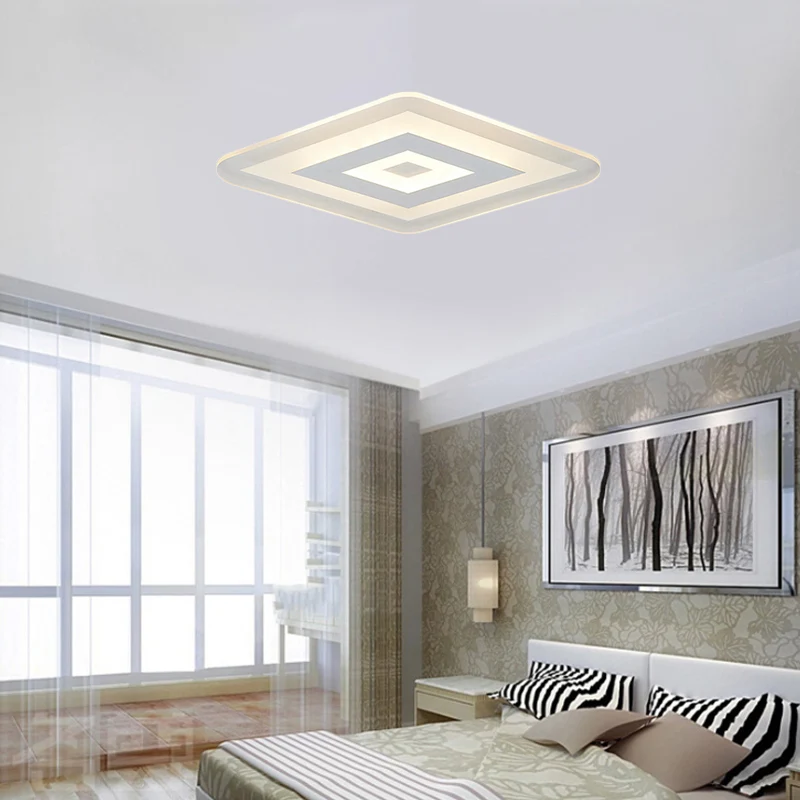 Professionele Waterdichte 23"/31"/47" brede dunne acryl inbouwlamp Eenvoudige LED witte plafondlamp warm/wit helder