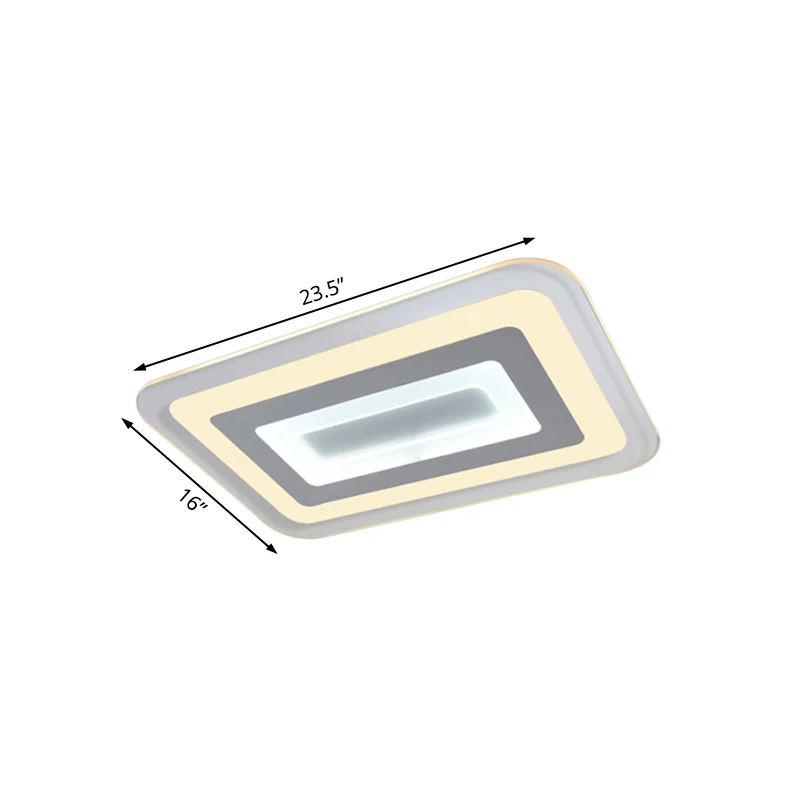 Professionele Waterdichte 23"/31"/47" brede dunne acryl inbouwlamp Eenvoudige LED witte plafondlamp warm/wit helder