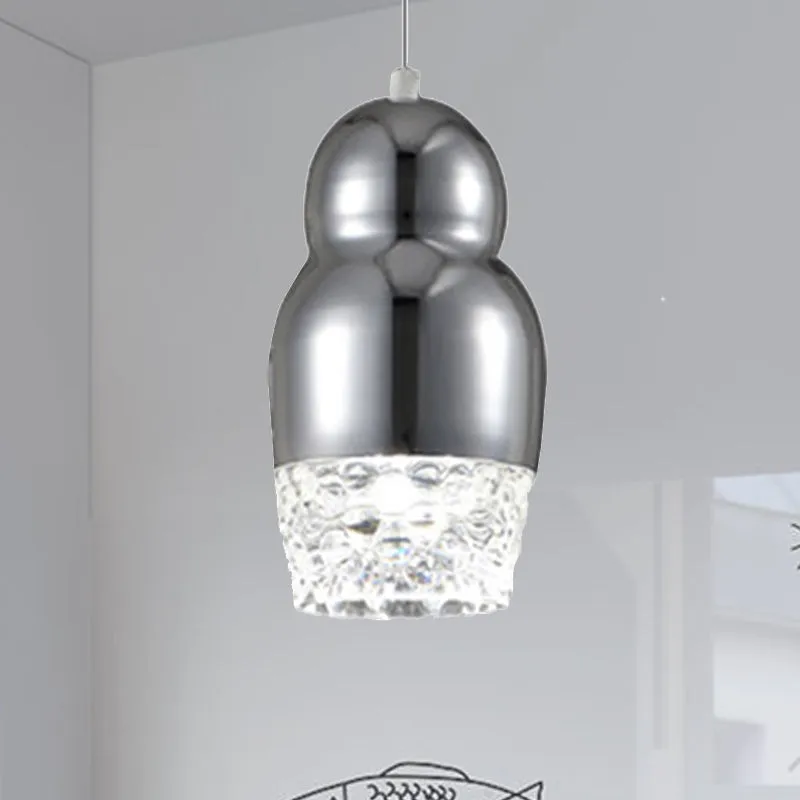 Professionele Waterdichte 1/3 hoofden metalen hanglamp met kalebasschaduw postmodern chroom/goud/roségoud hangende hanglam...