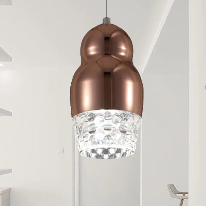 Professionele Waterdichte 1/3 hoofden metalen hanglamp met kalebasschaduw postmodern chroom/goud/roségoud hangende hanglam...