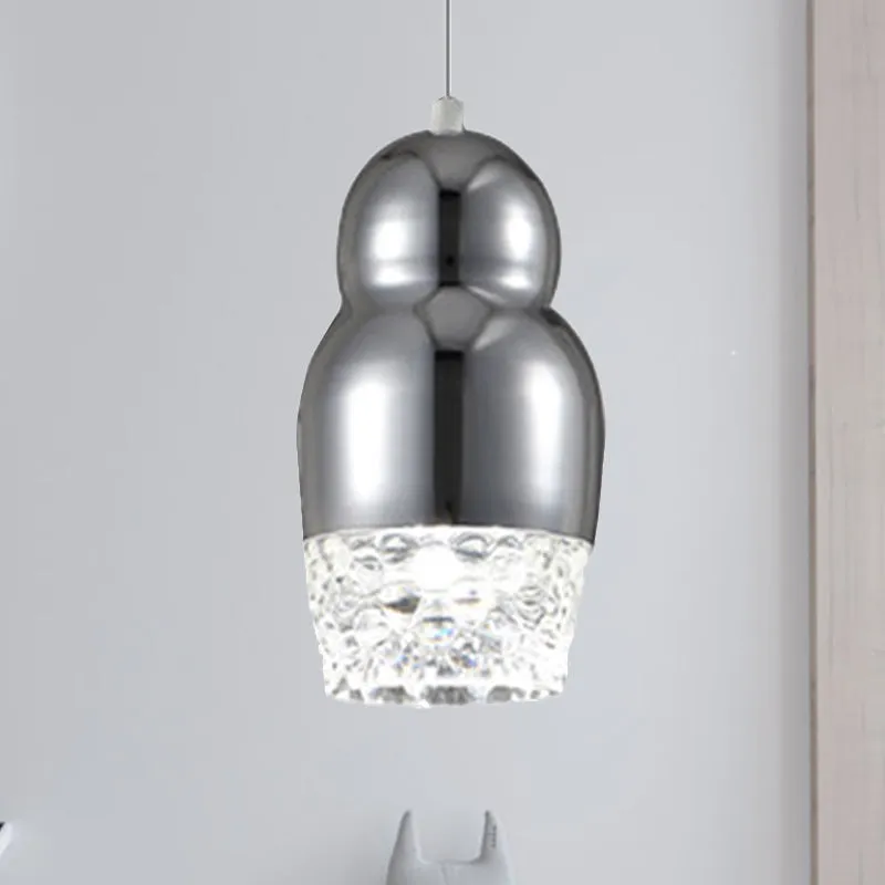 Professionele Waterdichte 1/3 hoofden metalen hanglamp met kalebasschaduw postmodern chroom/goud/roségoud hangende hanglam...