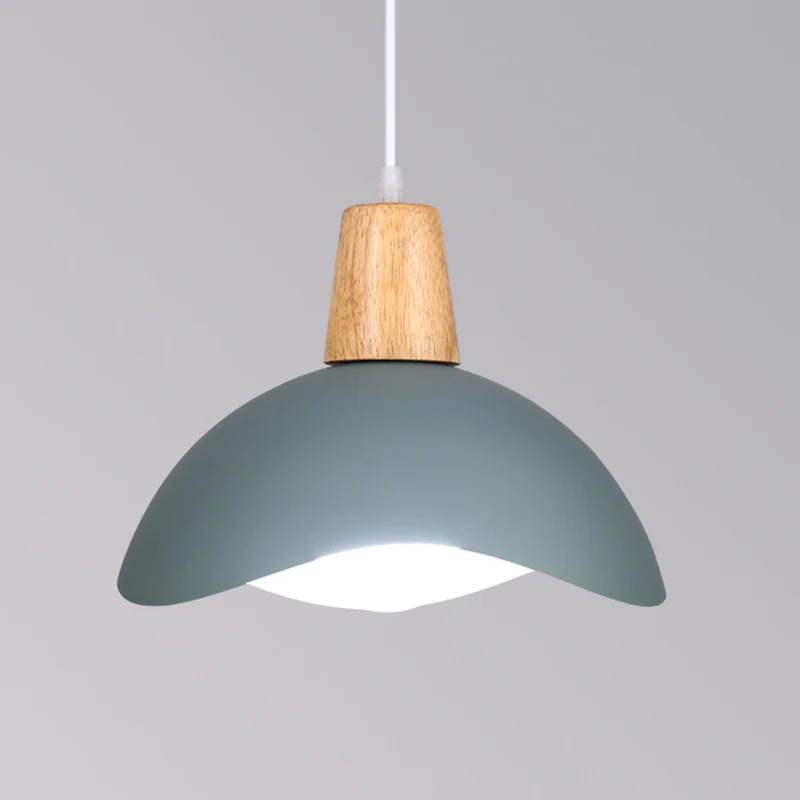 Professionele Waterdichte Zwaaiende koepel hangende verlichting Macaron ijzer 1-licht roze/geel/groene afwerking slingerla...