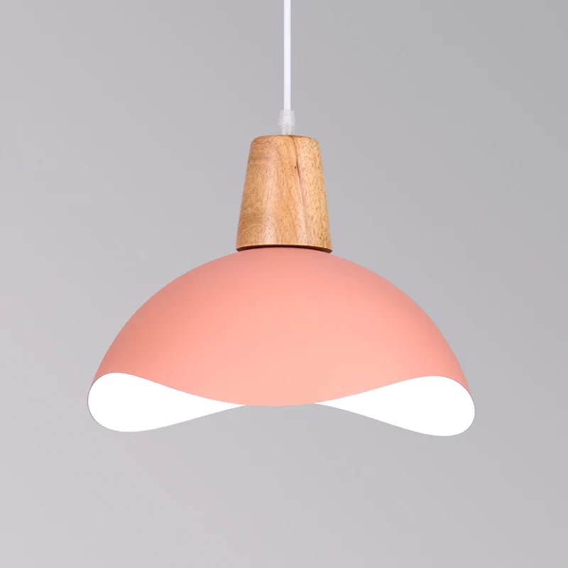 Professionele Waterdichte Zwaaiende koepel hangende verlichting Macaron ijzer 1-licht roze/geel/groene afwerking slingerla...