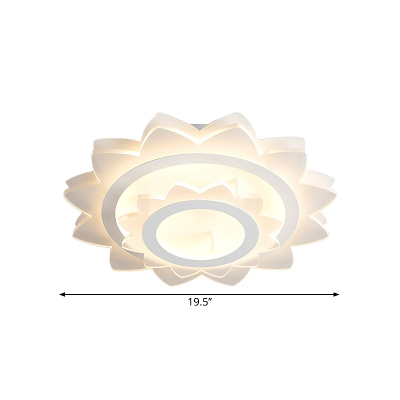 Zonnebloem inbouwlamp Eenvoud Acryl LED Wit Inbouw warm/wit helder