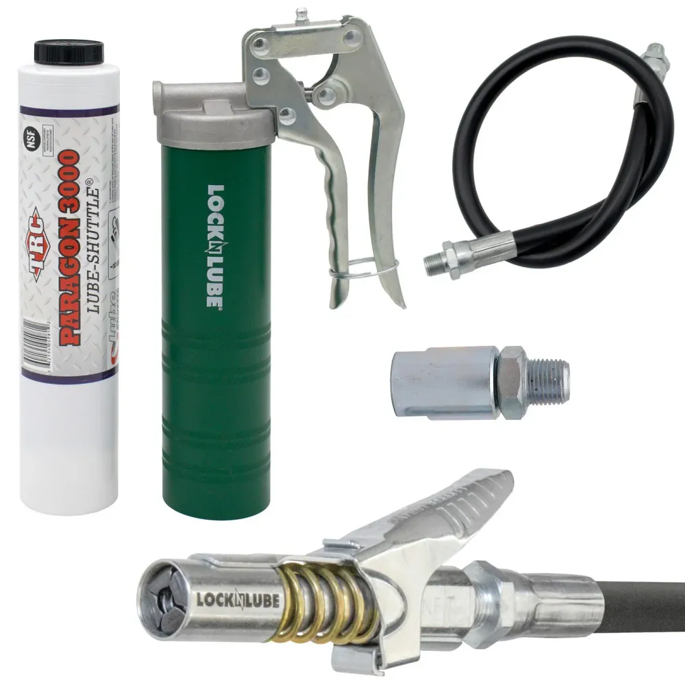 LOCKNLUBE Spin-On Pistol-Grip Grease Gun Kit Heavy Duty