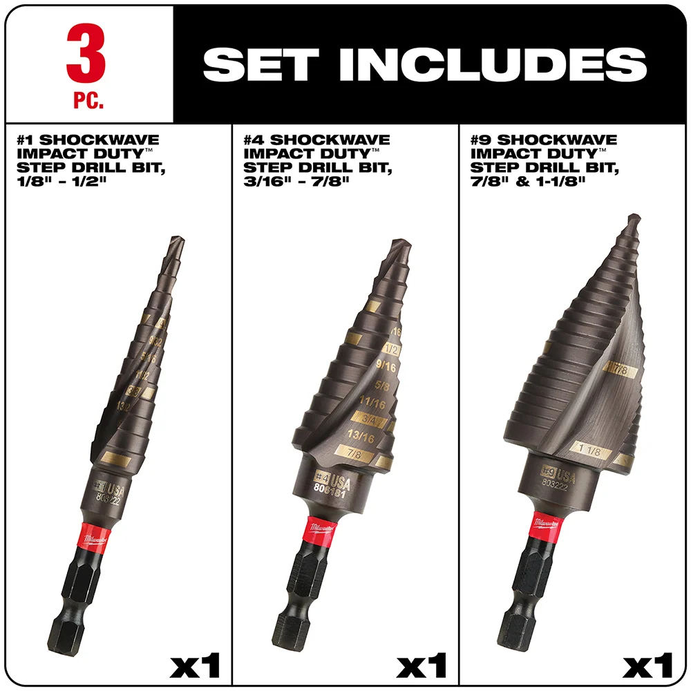 MILWAUKEE SHOCKWAVE™ IMPACT DUTY™ Electrical Kit (#1, #4, #9) Complete Set van 12