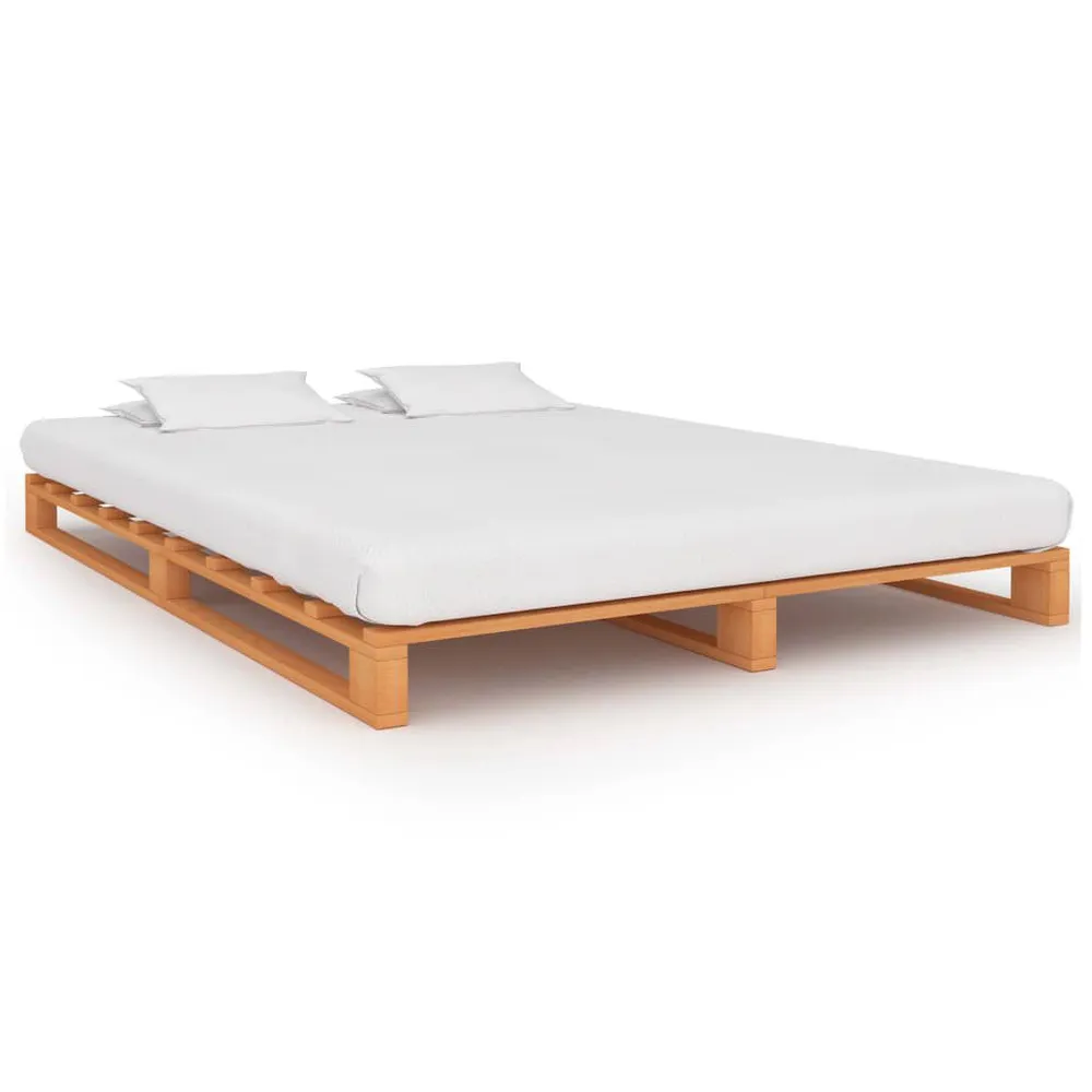 Bedframe pallet massief grenenhout bruin 160x200 cm