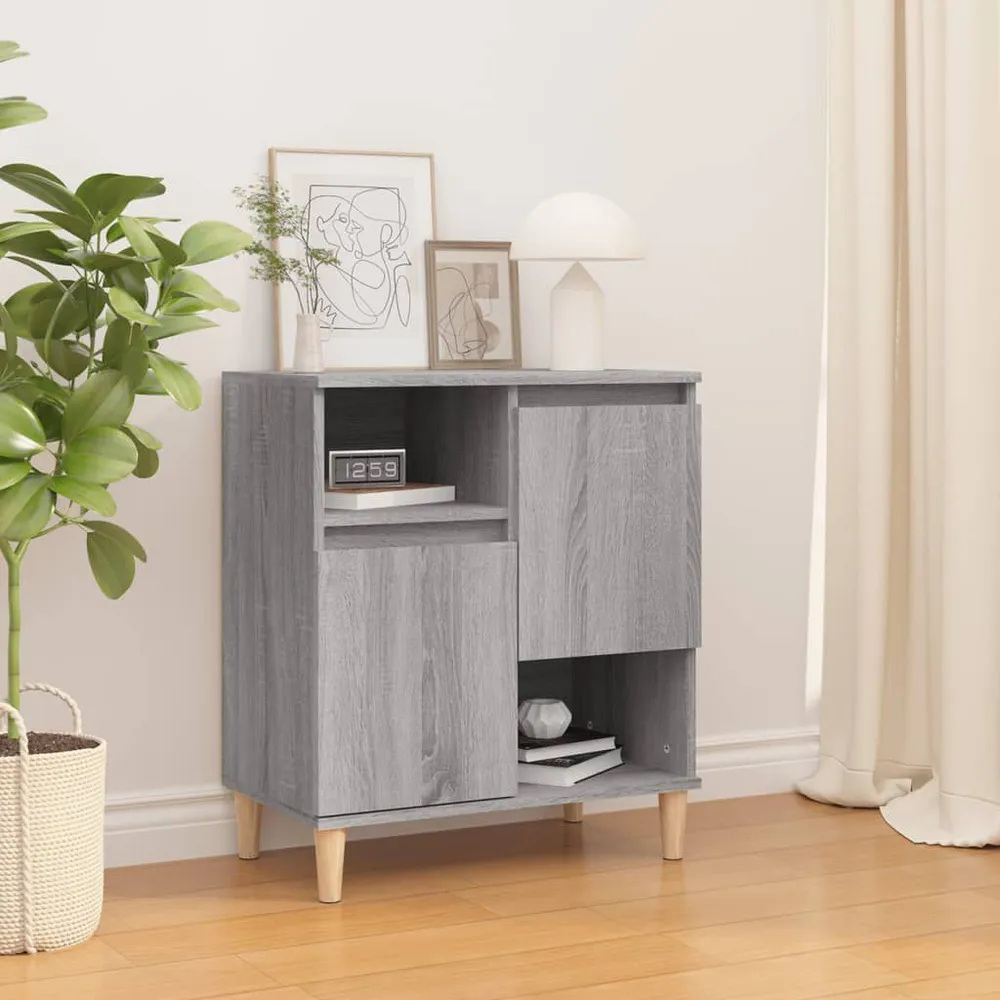 Dressoir 60x35x70 cm bewerkt hout grijs sonoma eikenkleurig