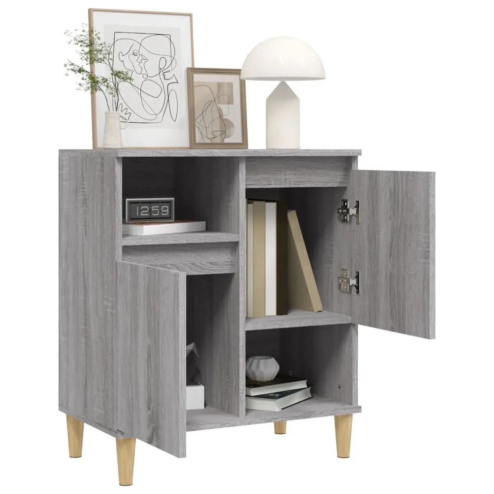 Dressoir 60x35x70 cm bewerkt hout grijs sonoma eikenkleurig
