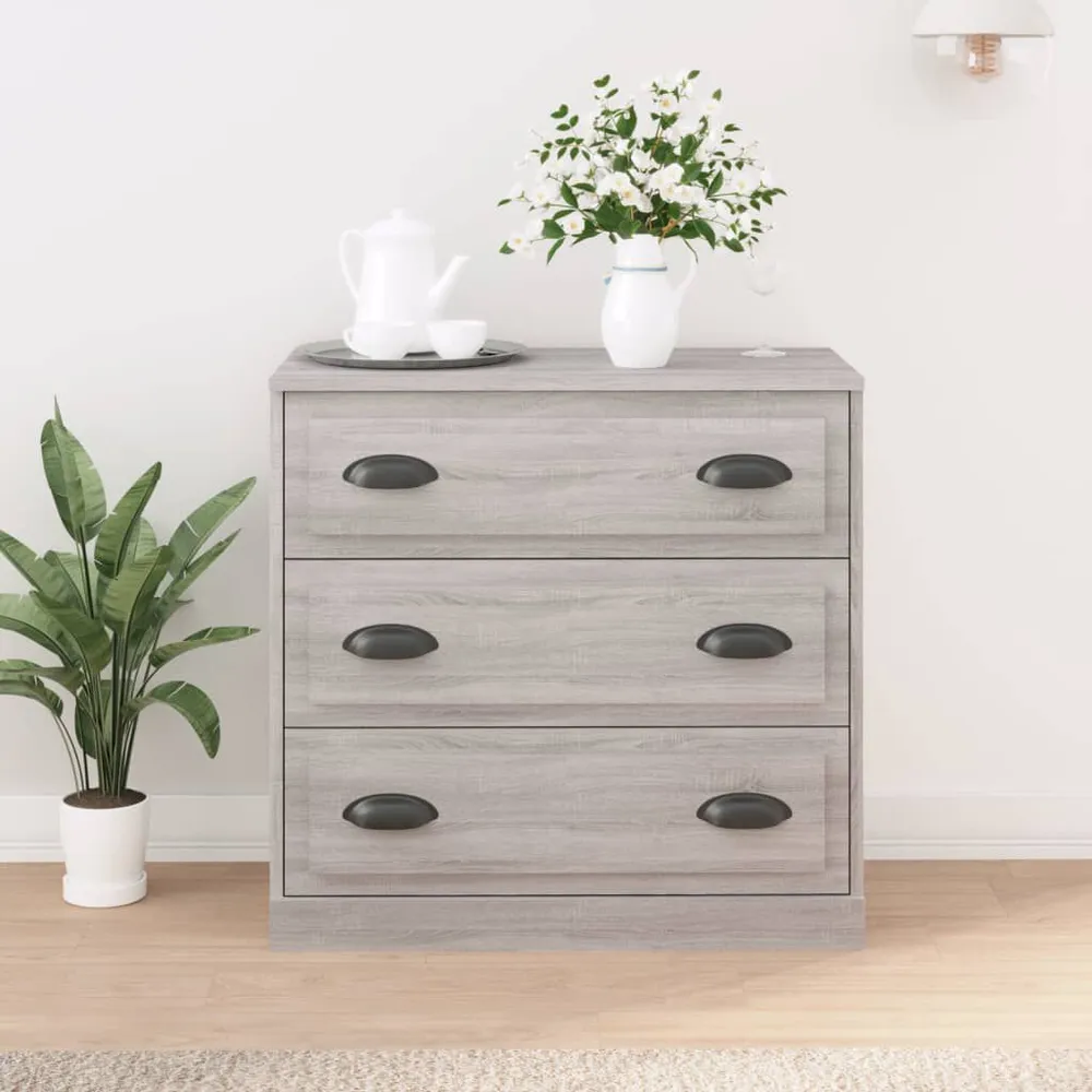 Dressoir 70x35,5x67,5 cm bewerkt hout grijs sonoma eikenkleurig