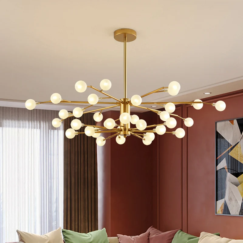 IP67 Gecertificeerde Takvormige woonkamer LED-hanglamp Metallic kroonluchterlicht Scandinavische stijl