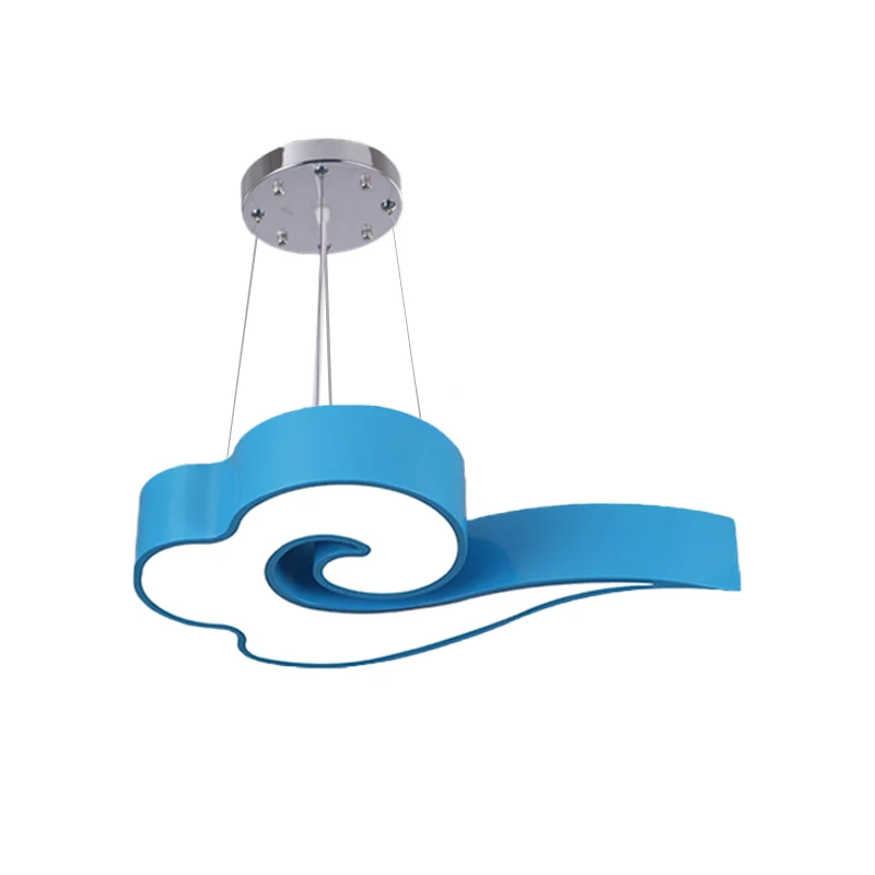18"/22,5" brede wolk plafondkroonluchter Macaron acryl LED hanglamp rood/geel/blauw/groen voor kinderkamer, derde versnell...
