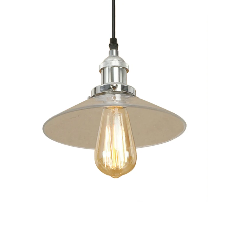 1-lichts hanglamp van stralend glas, industrieel zwart/roest/koper kegel woonkamer hangend lichtarmatuur